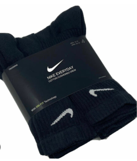 Nike Everyday Plus Cushioned Crew Socks " 6 pairs Black "